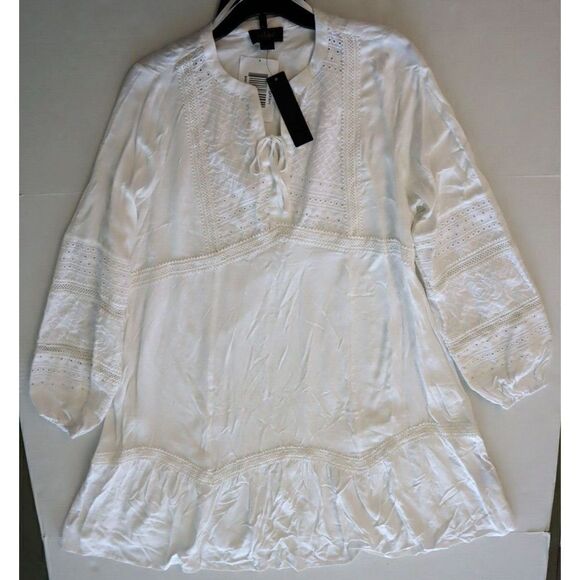 Belldini BW220020 Women's Sz XSmall White Boho Lace A-Line Silhouette Dress - Picture 10 of 10